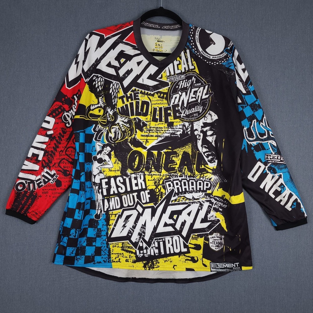 O'Neal Element Jersey Mens 2XL XXL AOP Graphic Padded‎ Elbows Motocross MTB MX